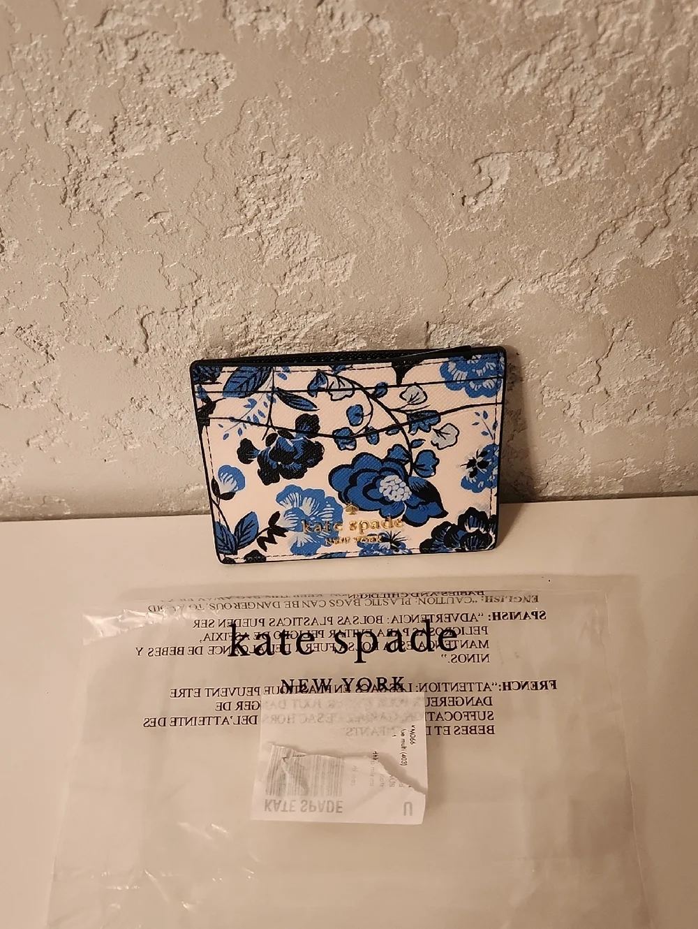 kate spade Blue Floral Cardholder Wallet
